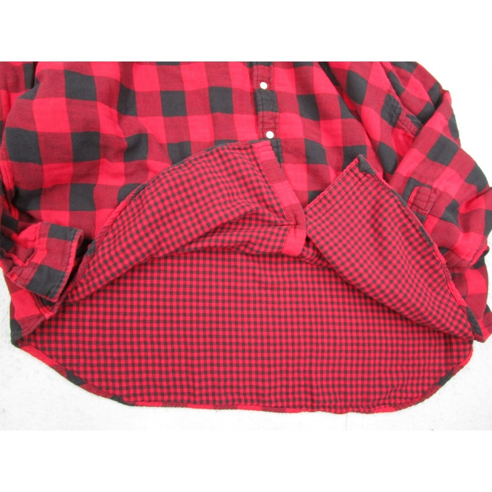 Ralph Lauren Mens 3XB Red Black Buffalo Plaid Button Down Flannel Shirt Big Tall - Picture 5 of 11